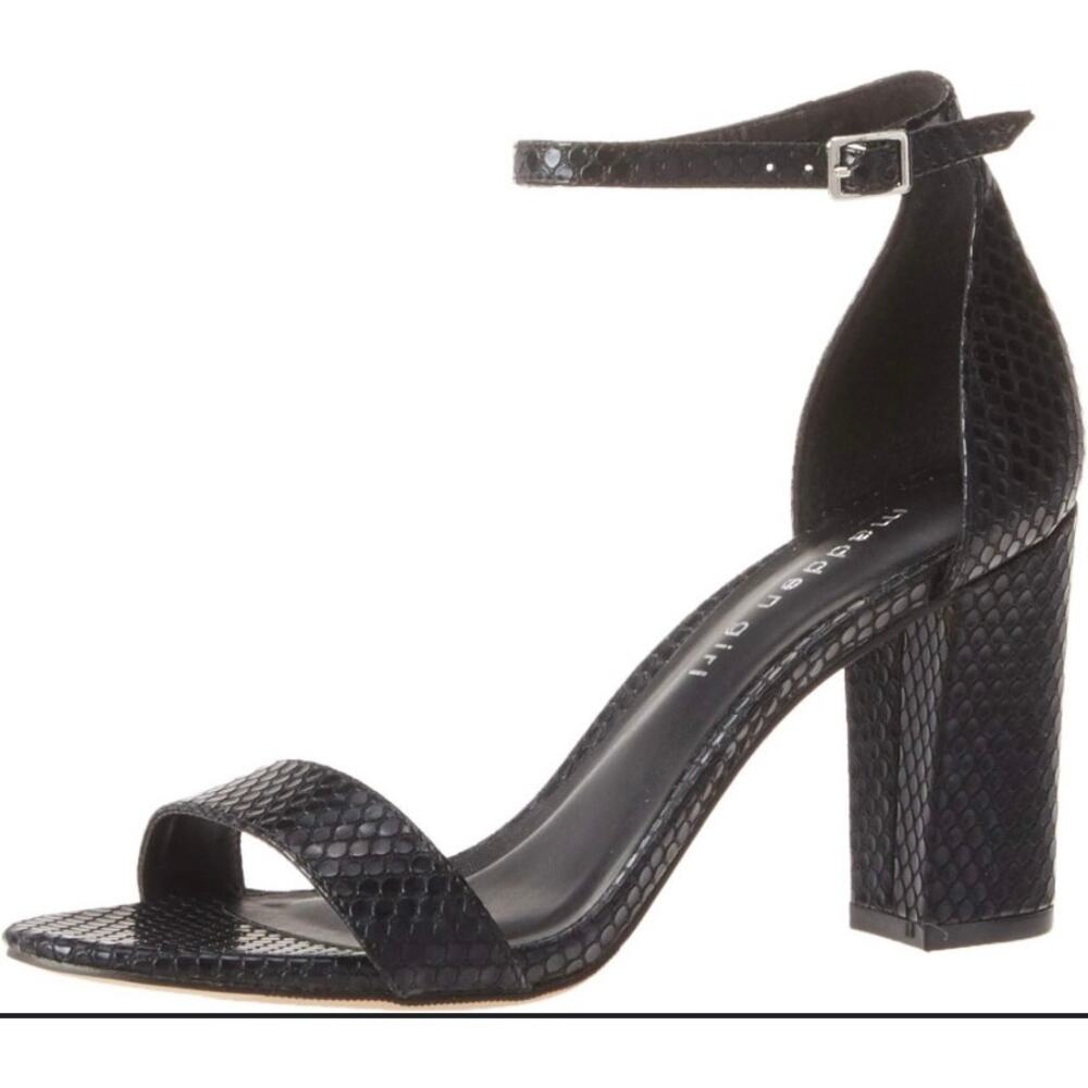 Madden Girl Beella Black Snake Print Heels Strappy Dress Shoes Size 10